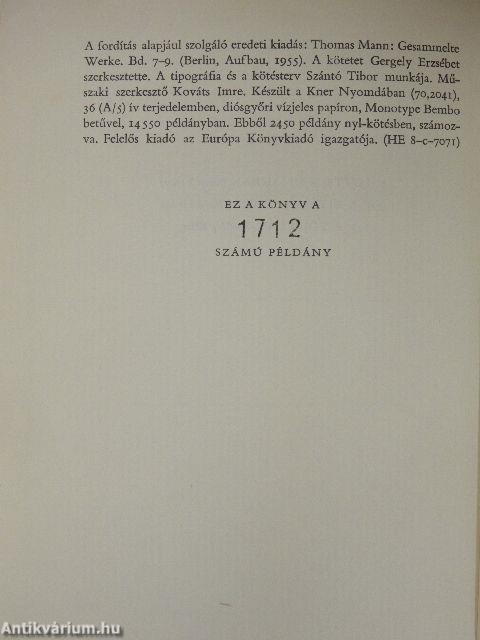 Thomas Mann művei I-XII.