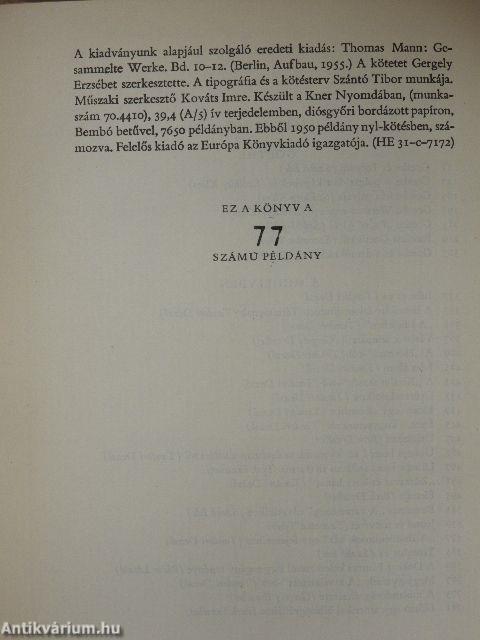 Thomas Mann művei I-XII.