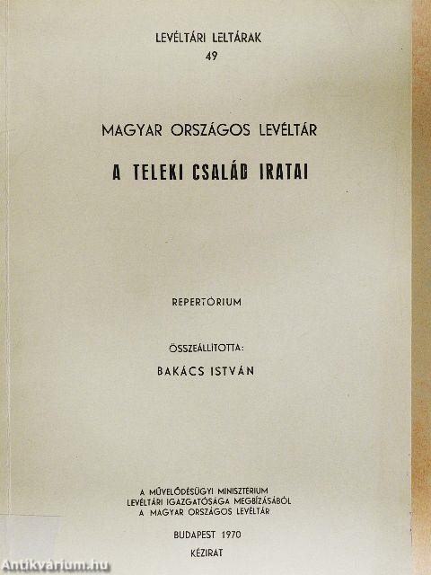 A Teleki család iratai