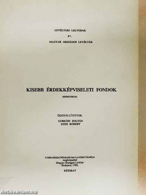 Kisebb érdekképviseleti fondok