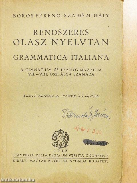 Rendszeres olasz nyelvtan