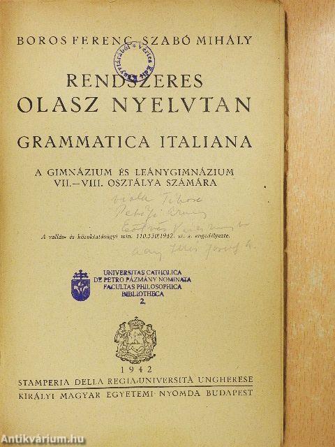 Rendszeres olasz nyelvtan