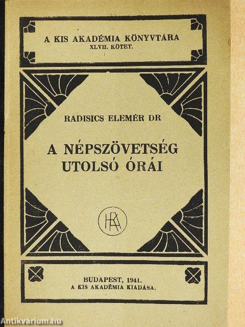 A népszövetség utolsó órái