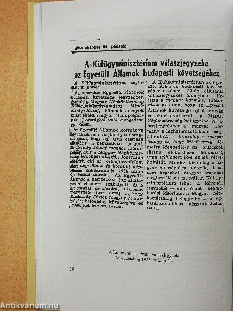 Az Apostoli Szentszék és Mindszenty József kapcsolattartása, II.