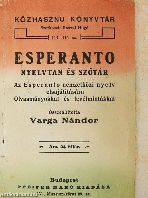 Esperanto nyelvtan és szótár