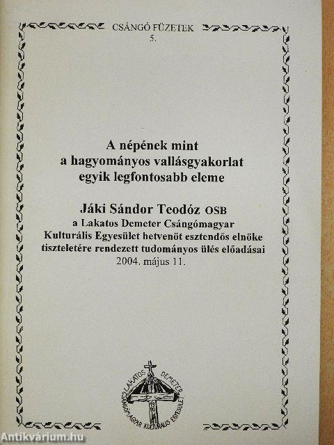 A népének mint a hagyományos vallásgyakorlat egyik legfontosabb eleme