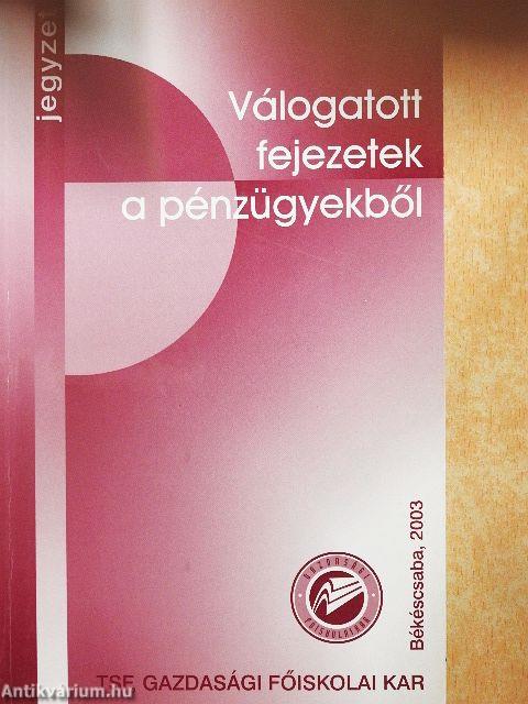 Válogatott fejezetek a pénzügyekből