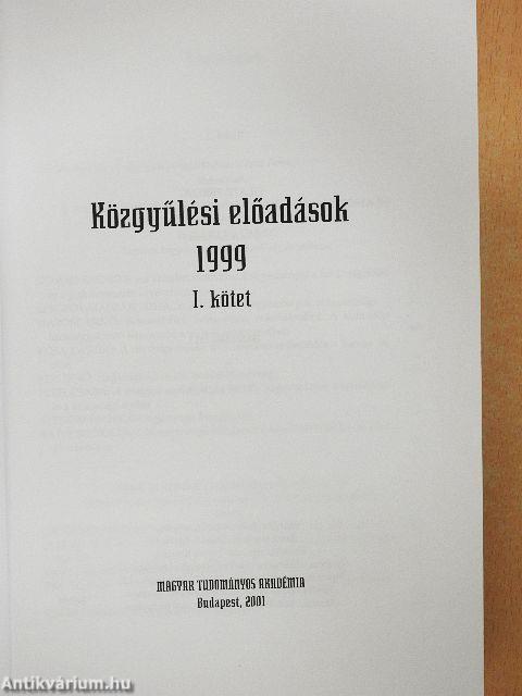 Közgyűlési előadások 1999 I.