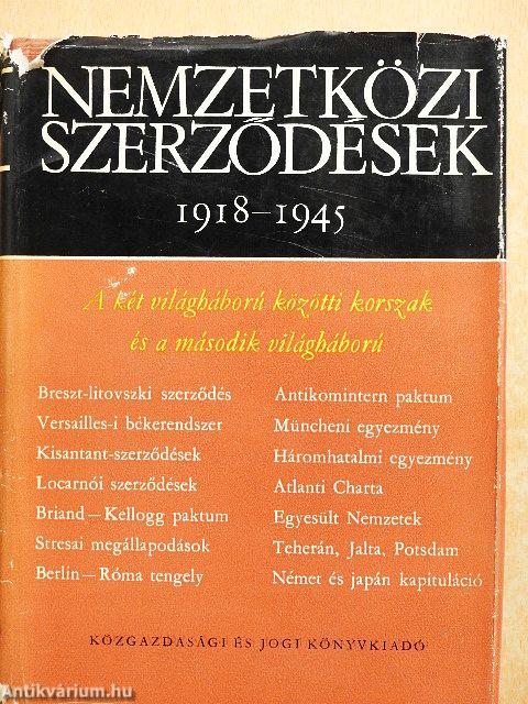 Nemzetközi szerződések 1918-1945