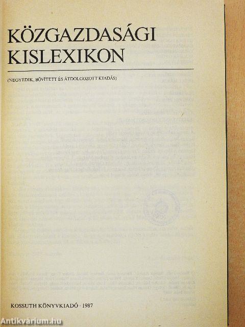 Közgazdasági kislexikon