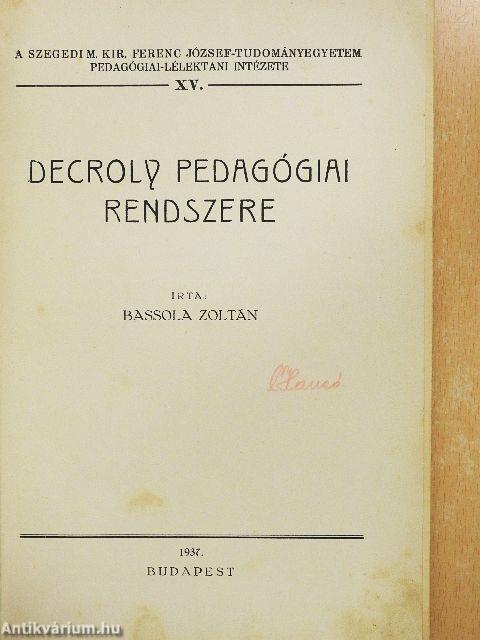 Decroly pedagógiai rendszere