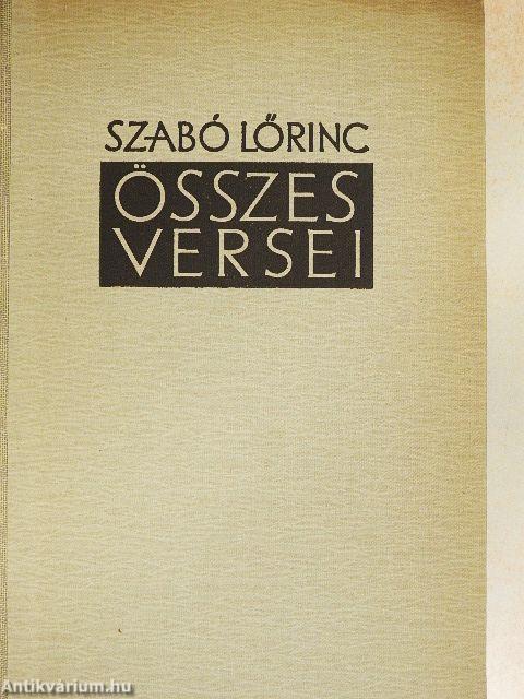 Szabó Lőrinc összes versei