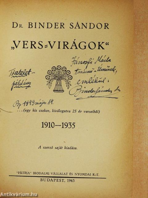 Vers-virágok (dedikált példány)