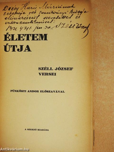 Életem útja (dedikált példány)