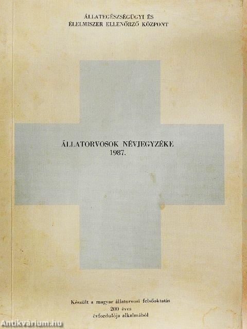 Állatorvosok névjegyzéke 1987