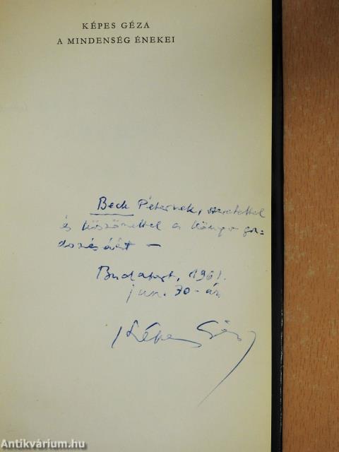 A mindenség énekei (dedikált példány)