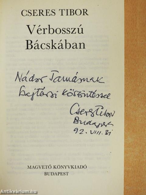 Vérbosszú Bácskában (dedikált példány)