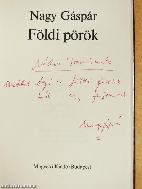 Földi pörök (dedikált példány)