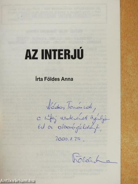 Az interjú (dedikált példány)
