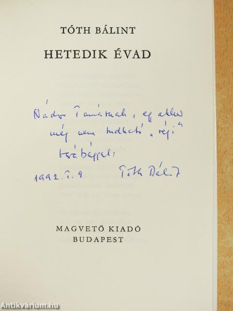 Hetedik évad (dedikált példány)