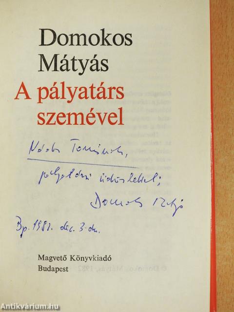 A pályatárs szemével (dedikált példány)