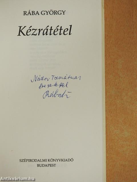 Kézrátétel (dedikált példány)