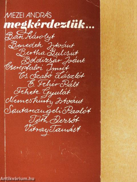 Megkérdeztük... (dedikált példány)