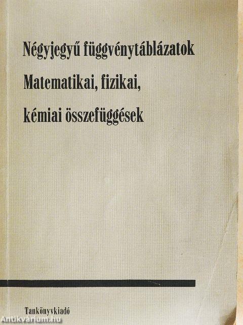 Négyjegyű függvénytáblázatok