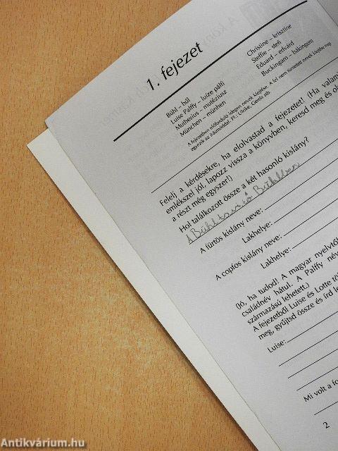 Olvasmánynapló - Erich Kästner A két Lotti című regényéhez