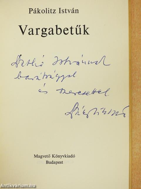 Vargabetűk (dedikált példány)