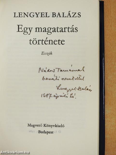 Egy magatartás története (dedikált példány)