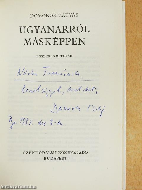 Ugyanarról másképpen (dedikált példány)