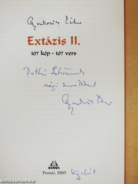 Extázis II. (dedikált példány)
