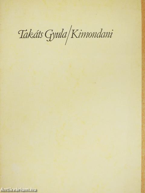 Kimondani (dedikált példány)