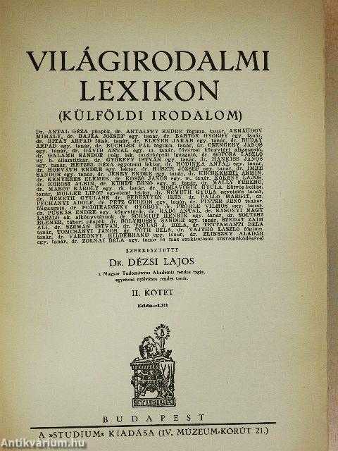 Világirodalmi Lexikon I-III.