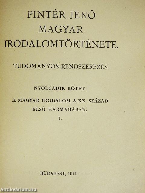 Pintér Jenő magyar irodalomtörténete VIII/I-II. (töredék)