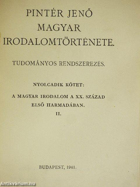 Pintér Jenő magyar irodalomtörténete VIII/I-II. (töredék)