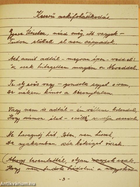 Kiszombori versesfüzet (dedikált példány)