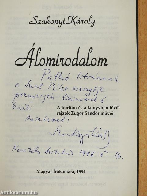 Álomirodalom (dedikált példány)