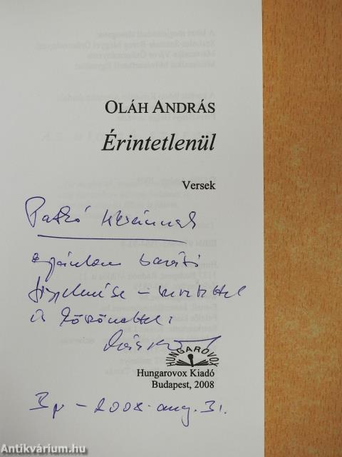 Érintetlenül (dedikált példány)