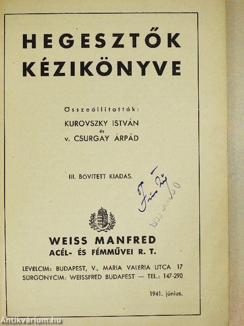 Hegesztők kézikönyve