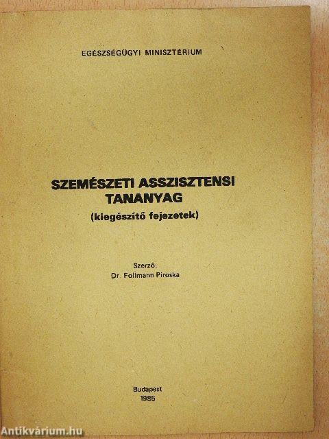 Szemészeti asszisztensi tananyag