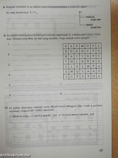 Számítástechnika 7. - Munkafüzet