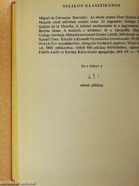 Az elmés nemes Don Quijote de la Mancha