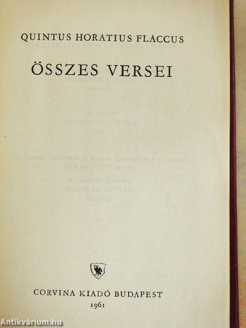 Quintus Horatius Flaccus összes versei