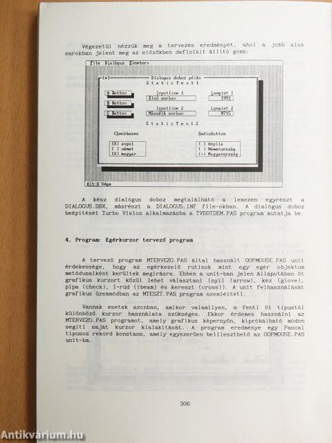 Objektum-orientált programozás Turbo Pascal 6.0-ban