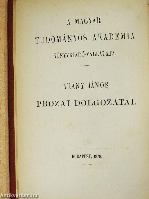 Arany János prozai dolgozatai