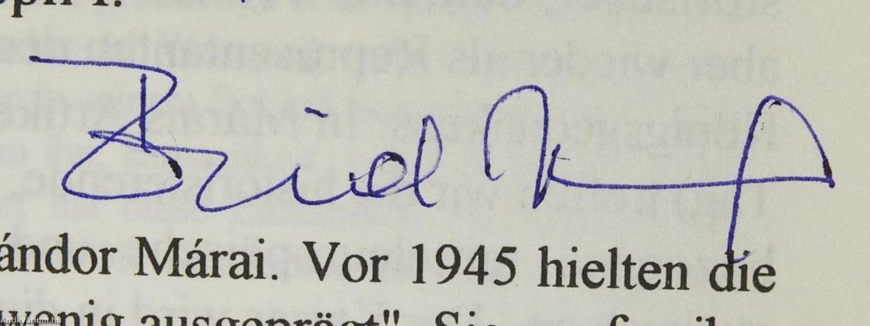 Sándor Márai und Kaiser Franz Joseph I. (dedikált példány)