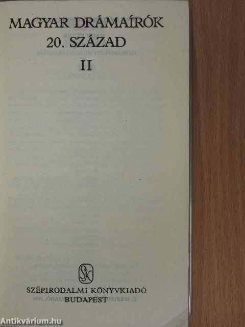 Magyar drámaírók 20. század II. (töredék)