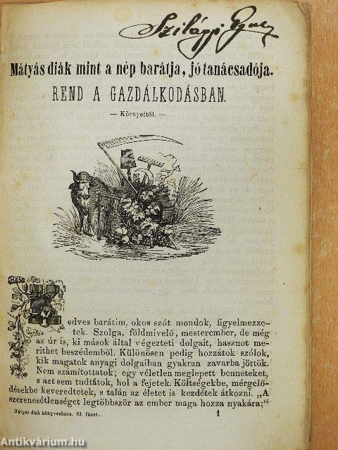 Mátyás diák könyvesháza III. füzet